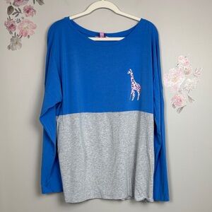 Lilly Pulitzer “XX Lilly” Blue Grey Long Sleeve Top - XL